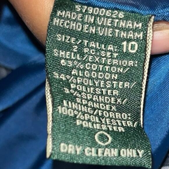 Harve Benard Vintage Denim Pinstripe Skirt Suit Lined Herringbone Jacket Sz10 - Picture 7 of 8